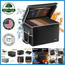 Collapsible Document Storage Box, Fireproof and Waterproof Filing Organizer
