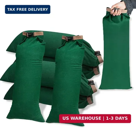 6 Pack Flood Water Barrier Sand Bags,Thickened Long Canvas Flood Protection Sand