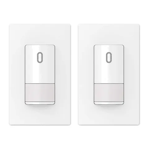 Listed Motion Sensor Light Switch, PIR Activated, 2 Pack