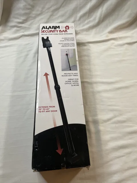 U.S. Patrol Adjustable Door Bar Security Electric Sound Alarm Safety Black New
