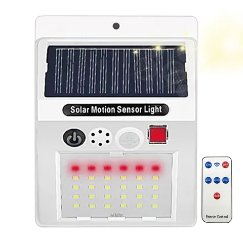 Solar Alarm Light Motion Detector Outdoor Waterproof 3Modes Security Siren Lamp
