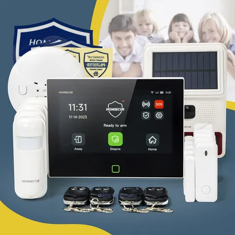 HOMSECUR Wireless WIFI 4G LCD SMS Autodial Home 7" Alarm System Touch Screen