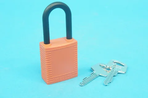 Brady 813593 Weatherproof nylon padlock orange, 2 keys, 6.5mm Shackle new