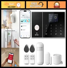 8-Piece Home Security System Kit - WiFi Alarm, App Alerts, Door Sensors, Motion