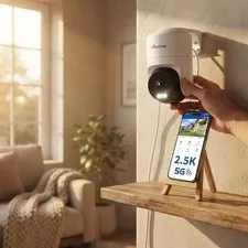 Pan/Tilt Outdoor CCTV Camera with 360° Coverage, Night Vision, & Cloud Storage