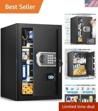 Robust Home Security Safe with Removable Shelves & Silent Mode for Discreet Use