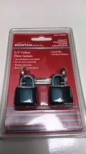 Mountain Security Steel Padlock 2-Pack Keyed Alike Weather Resistant 20mm