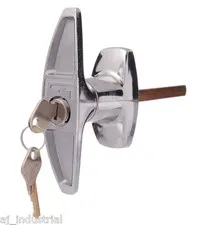T-HANDLE LOCK SET - WITH REAR FIXING - GARAGE SHED CANOPY TURN LOCKING SET 