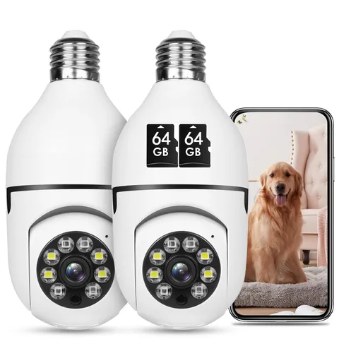 Light Bulb HD Pan Tilt Wireless 360 Degree Floodlight Night Vision 5Ghz with ...
