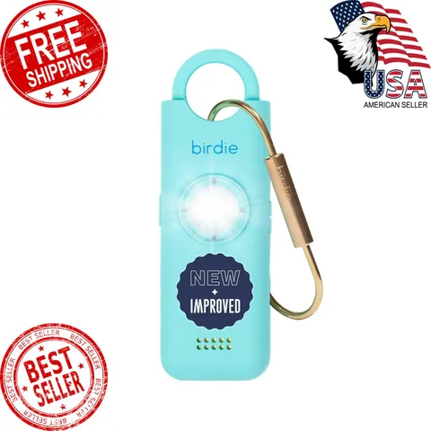 She's Birdie Aqua Blue Personal Safety Alarm Siren Flashlight