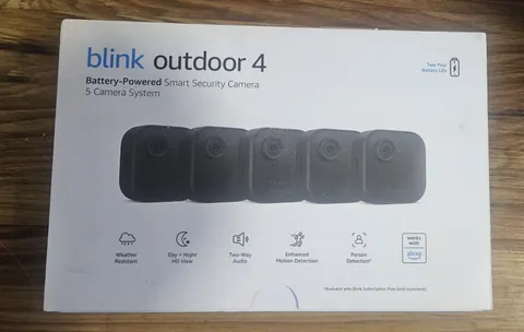 Blink Outdoor 4 (4th Gen) Battery Powered 5 Camera System - Black