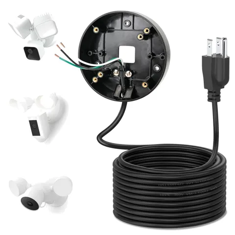 Universal Fit Power Cable for Floodlight Cameras - 20ft Cord