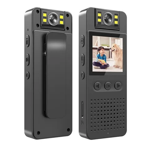 Portable Camera with LED Screen Night Vision Video Recorder Cam with Clip