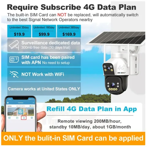 4G LTE Outdoor Wireless Camera with AI Humanoid Detection