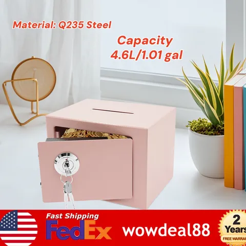 Small Safe Box with Drop Slot, Safe Box for Money, Cash Safe Box for Cabinets
