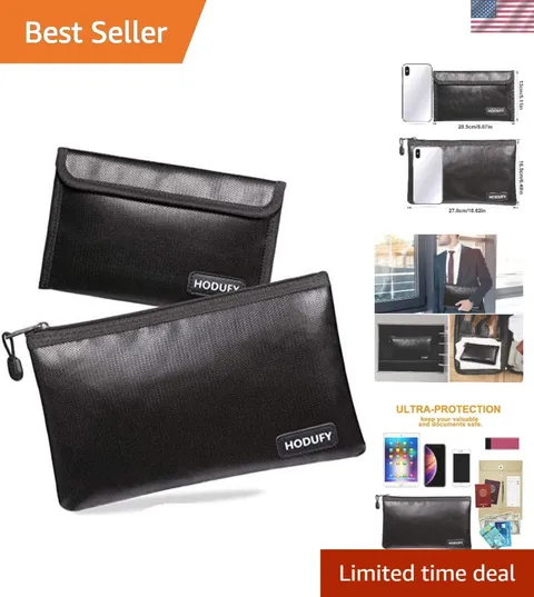 Durable Foldable Fireproof Cash & Passport Bags - Travel Security Essential