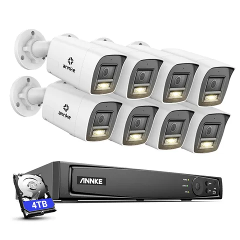 ANNKE 16CH 12MP NVR 4K Color Night PoE Security Camera System Two Way Audio 4TB