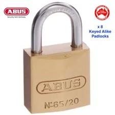 ABUS 20mm Padlocks-X 8 KEYED ALIKE Padlock Hardened Steel Shackles-Free Postage
