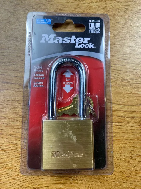 Master Lock 576DLHPF Brass 5-Pin Cylinder Hardened Steel Padlock 1-3/4 in.