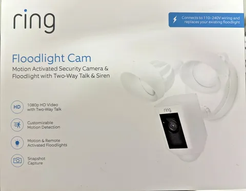 Ring Floodlight Cam Wired - Two way talk & Siren - White