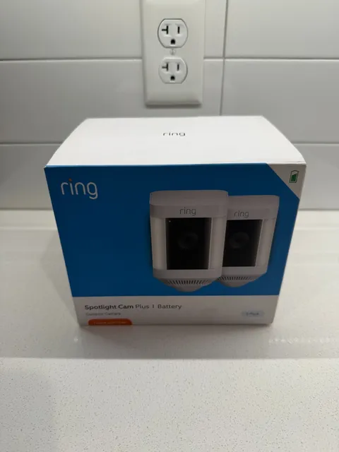 Ring Spotlight Cam Plus Camera Indoor/Outdoor Wireless Pack of 2 Battery New!!!!