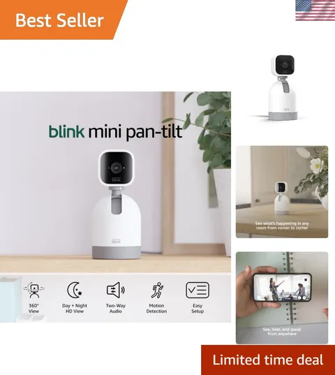Mini Pan-Tilt Camera newest model, Rotating indoor plug-in smart security cam...