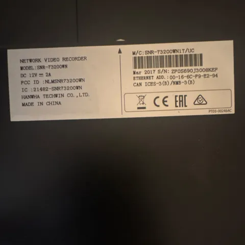 Samsung SNR-73200WN Network Video Recorder Black NO cords