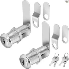 Lock with Keys, 1-1/2" Long Cam Locks Color: 2 Packs Size: 1-1/2 Inch