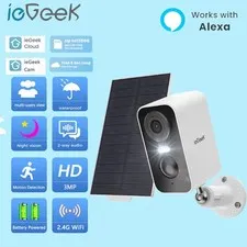 ieGeek 2K WiFi Solar Security Cameras Wireless Outdoor Home Battery CCTV System