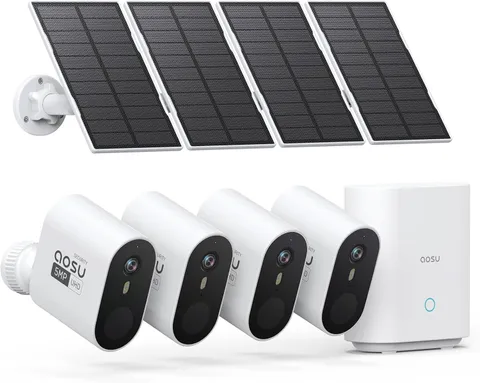 aosu 3K Solar Security Cameras Wireless Outdoor 166 Wide 4PK