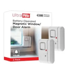 UltraPro Personal Security Window and Door Alarm, 2 Pack, DIY 2 White