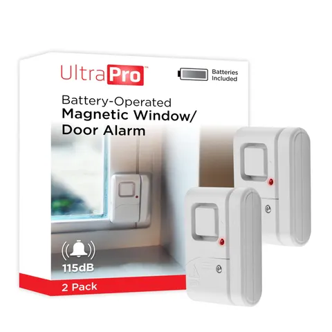 UltraPro Personal Security Window and Door Alarm, 2 Pack, DIY 2 White