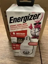Energizer Smart Camera Wi-Fi Indoor Outdoor Fits Bulb Socket w Voice New Sealed