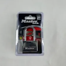 Master Lock 141DLF Hardened Steel Shackle 1 1/2 inch Black NWT