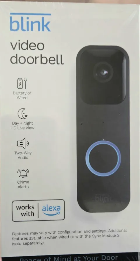 Blink Wi-Fi Video Doorbell Black 1st Generation New Open Box