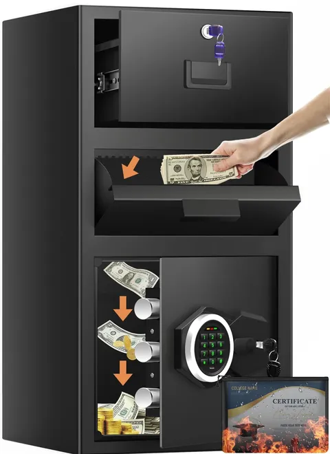 5.6 Cuft Drop Safe Box for Business, Money Safe with Quick Place Drop Slot