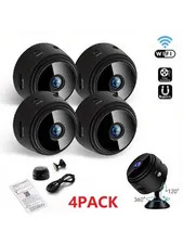 4PACK Wireless Security Camera Pro, 2.4Ghz Wifi Indoor Outdoor, Remote Viewing,