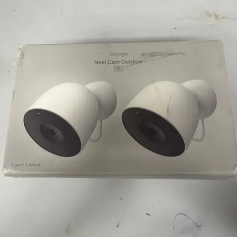 Google Nest Cam Outdoor Wired 2nd Gen 2K Video Gemini 2-Pack Snow -O/B #5038