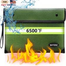 Upgraded Fireproof Money Bag 10 Layers of Heat Insulated Materials 6500F Fi...