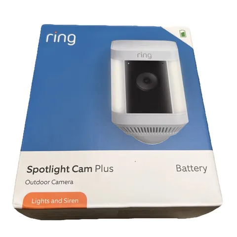 NEW Ring Spotlight Cam Plus Battery White Siren Surveillance Camera Amazon Alexa