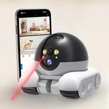 Robot Camera on Wheels 1080P Dual Lens,Indoor Movable Security Camera with 2-Way