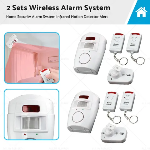 2PCS Wireless Home Security Alarm System Suitable for Home Office 105db
