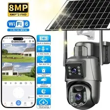 4K Solar Security Camera Wireless Outdoor WiFi Night Vision PIR Surveillance lot