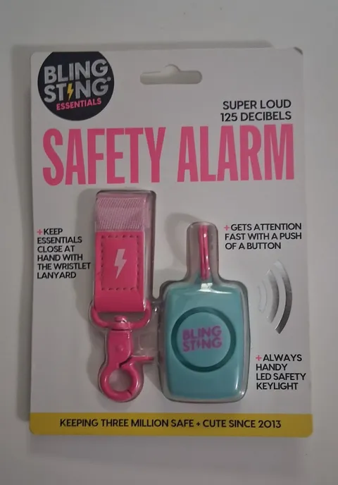 Bling Sting Essentials 125 dB Personal Attack Alarm LED Light Lanyard Pink Teal