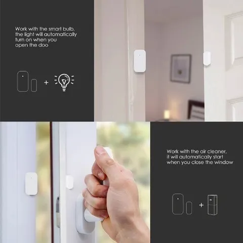 Door Window Sensor Zigbee Wireless Connection Smart Mini Door Sensor Door