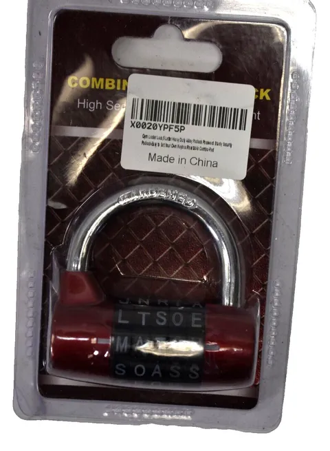Cluckyu Combination Lock Heavy Duty Padlock Password Sturdy Resettable Red