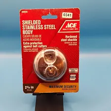 ACE Shielded Stainless Steel Body Padlock 2 3/4 in Hardened Shackle
