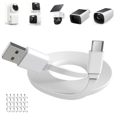 50ft/15m Charging Cable for WYZE Duo Cam Pan,WYZE Pan v4,eufy 50FT, White