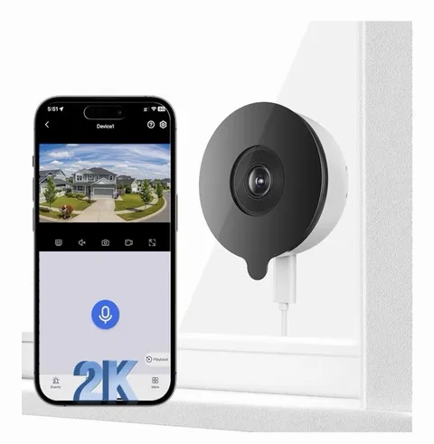 2K Window Security Camera WiFi Indoor Outdoor Night Vision Motion Detection