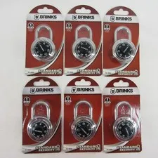 Qty. 6 Brinks Padlock Standard Security 3 Dial Combination Lock  #162-49002